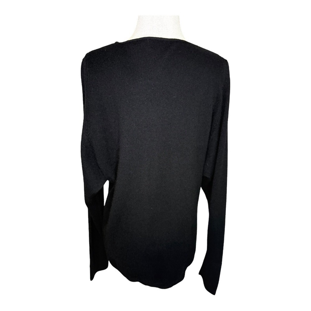 Neiman Marcus Cashmere Cowl Neck Sweater Women's Long Sleeve Black Size Large - Picture 4 of 8
